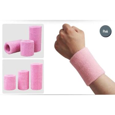 Imagem de Munhequeira Aolikes Alta Absorção de Suor Crossfit -Rosa Claro 15 cm