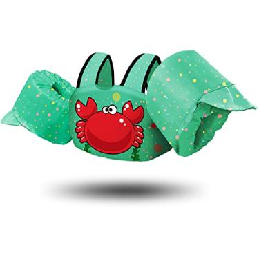 Imagem de Chriffer Colete salva-vidas infantil para meninos e meninas de 13,6 a 25 kg, boias infantis com arnês de ombro e asas de braço para bebês de 2, 3, 4, 5, 6, 7 anos