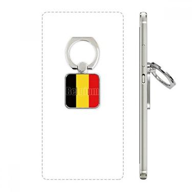 Imagem de Suporte de anel quadrado para celular com nome da bandeira da Bélgica