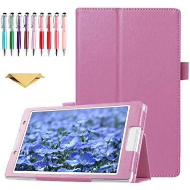 Imagem de QYiiD Capa de couro para Xiaomi Pad 5/5 Pro/5 Pro 5G, capa fina de couro PU Folio 2 - Suporte dobrável com despertar/hibernar automático para Xiaomi Pad 5/MI Pad 5 Pro, rosa