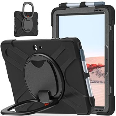 Imagem de QYiiD Capa para Surface Go 3 Case 2021, Surface Go 2 Case, Surface Go Case 2018, capa protetora resistente à prova de choque com alça giratória de 360° de mão/suporte e suporte de caneta para Surface