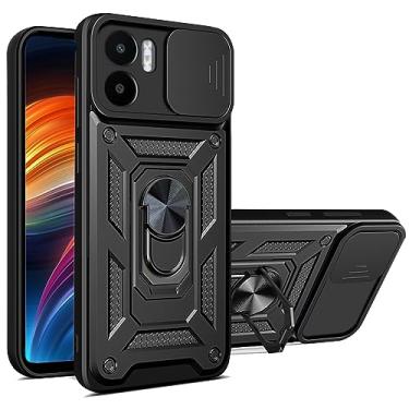 Imagem de Ysnzaq Capa para Xiaomi Redmi A1 Plus/Redmi A2 Plus, capa protetora de telefone resistente à prova de choque com suporte magnético para Xiaomi Redmi A2 Plus/Redmi A1 Plus SJ preta