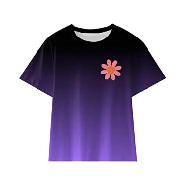 Imagem de Camisa xadrez para meninos engraçados meninos meninas camiseta Last Nerve Tie Dye na moda meninos, Roxo, 13-14 Anos