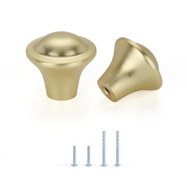 Imagem de Satanga Puxadores de armário cozinha latão escovado puxadores de gaveta modernos furo único pacote de 10 ferragens decorativas para puxadores de cômoda rústicos porta de armário antigo móveis de casa