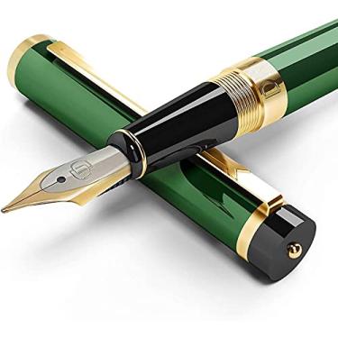 Imagem de Dryden Designs Caneta-tinteiro, ponta média, com caixa premium, 6 cartuchos de tinta incluídos, verde-esmeralda