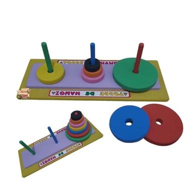 Imagem de Brinquedo Educativo Pedagógico Em Madeira Premium Montessori Torre De Hanói