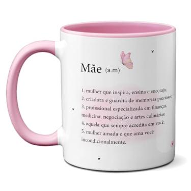 Imagem de Caneca Dia das Mães Significado Mãe: Ensina Encoraja Guardiã (Rosa)