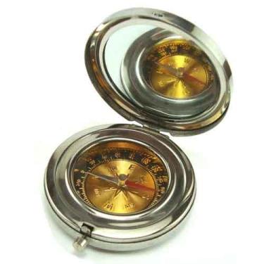 Imagem de Bússola de aço cromado espelhada