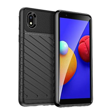 Imagem de Capa de celular para Samsung Galaxy A3 Core, fibra de carbono refinada. Antiqueda, anti-impressões digitais. Capa de proteção total de 360° preta