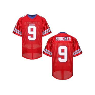 Imagem de Camiseta de futebol Bobby Boucher 9 The Waterboy Adam Sandler Mud Dogs Bourbon Bowl camiseta branca preta azul laranja P-3GG, 9 Vermelho, P