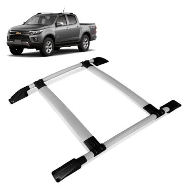 Imagem de Rack de Teto Bagageiro S10 2012 a 2023 Tubolar Prata