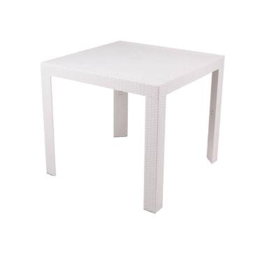 Imagem de Mesa de Jantar Quadrada Ibiza 80 cm (largura) em Polipropileno Fendi com Tramas Simulando Rattan