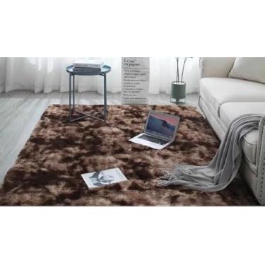 Imagem de Tapete Passadeira 2,00 X 0,60 Corredor Quarto Sala Felpudo Toque Macio (Marrom Mesclado)