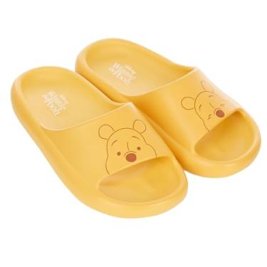 Imagem de Disney Chinelos femininos Ursinho Pooh – Sandálias femininas clássicas de espuma confortável Ursinho Pooh sem cadarço, Dourado, 37