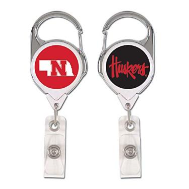 Imagem de WinCraft NCAA Nebraska Cornhuskers Badge Holder Premium Retrátil Crachá Suporte Premium Retrátil, Vermelho, Tamanho Único
