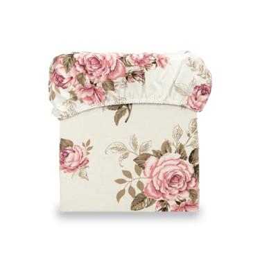 Imagem de Lençol Viuvo Avulso C/Elástico Percal 180 Fios Estampado Toque Macio (Roseira)