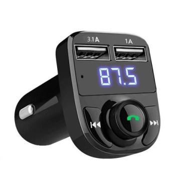 Imagem de Carregador Usb Carro Transmissor Mp3 Fm Sem Fio Bluetooth - Tudo Porme