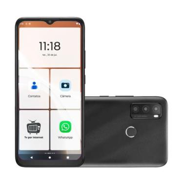 Imagem de Smartphone Idoso Smart com Android Simples 128gb Memoria Tv Online - S