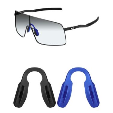 Imagem de Mryok 2 pares de almofadas de nariz de reposição para óculos de sol Oakley Sutro TI OO6013 – ajuste Asain azul e preto