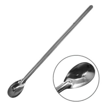 Imagem de Colher Comprida Inox  30 cm para Suco Bebida Jarra Longa - Original Li