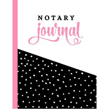 Imagem de Notary Journal: 8.5x11 Large Notarial Logbook/With 200 Numbered Pages - Two Record Logs Per Page / 400 Records/Ledger Book Gift For Signing Agents/Abstract Dot - Black White Geometric Art