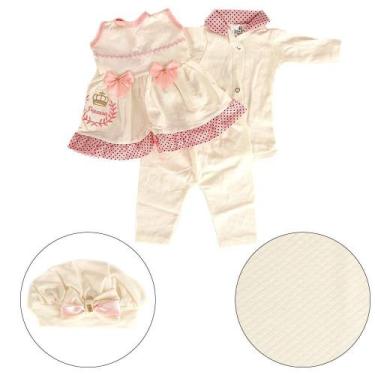 Imagem de Saída De Maternidade Menina C/ Acessórios Princesa Poa Rosa - Cegonha 