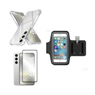 Imagem de Kit Braçadeira Samsung Galaxy S24 Plus + Película De Vidro 3D + Capa
