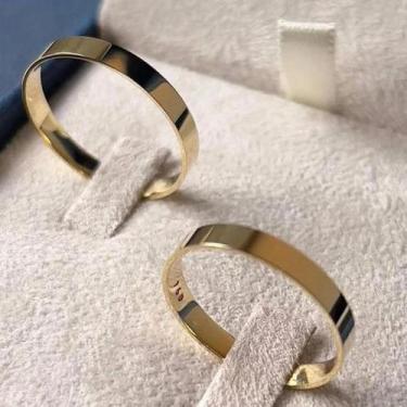 Imagem de Par de alianças Ouro 18k legítimo 3mm 3 gramas Quadrada - SHEJU JOIAS