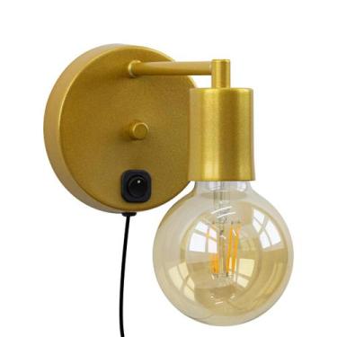 Imagem de Arandela Cabeceira Parede Quarto Moderna Dourado P/E27 ST2684 - Starlu