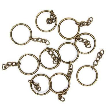 Imagem de Argola para Chaveiro com Corrente - 10 Unidades - Metalurgica Antunes,