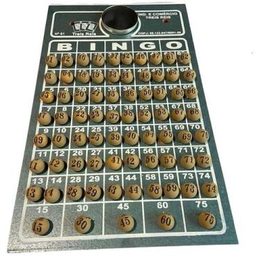 Imagem de Tabuleiro E Bolinhas Numeradas 1 A 75 Plásticas 16 Mm Jogo - Tres Reis
