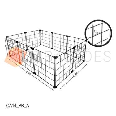 Imagem de Cercadinho Aramado Preto Para Pet - 0,90  X 0,40 X 0,60m - LM Balcoes