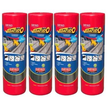 Imagem de Fita Autoadesiva Asfáltica Vedatudo 45 cm x 10 m 4 Unidades DRYKO
