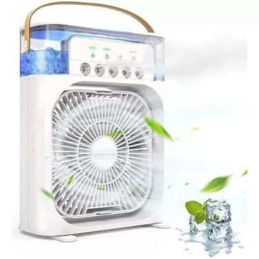 Imagem de Brisa Silenciosa e Colorida: Ventilador Portátil com LED e Umidificado