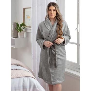 Imagem de Roupão De Banho Microfibra Camesa Unissex Cores Adulto Único - Enxovai