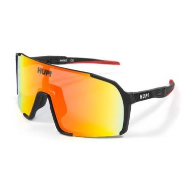 Imagem de Óculos de Sol Esportivo HUPI Andez Ciclismo com Proteção UV Preto/Verm