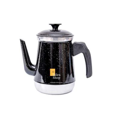 Imagem de Bule Com Bico Para Café Chá Leite Em Alumínio - DA ALUMINIOS, Preto Pi