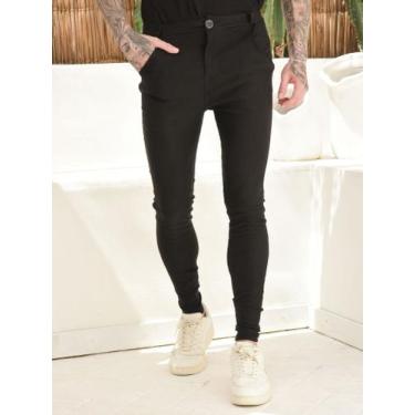 Imagem de Calça Social Masculina Alfaiataria com Elastano Skinny - Volgue, Preto