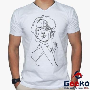 Imagem de Camiseta BTS 100% Algodão Jeon Jungkook K-pop Geeko, Branco gola v, GG