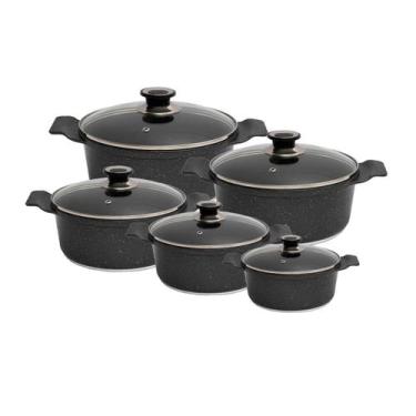 Imagem de Jogo Panelas Granito Antiaderente Gourmet Javali AA 16a24cm