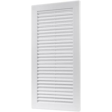 Imagem de Vent Systems 10 x 25 cm (dimensões de abertura) Capa de ventilação de plástico branco Soffit - Grade de ventilação retangular plana - Tela de insetos - HVAC 15 cm x 30 cm (dimensões gerais)