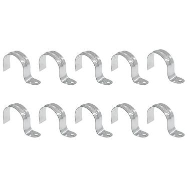 Imagem de Correia de tubo de 1 furo de 5,8 cm, braçadeira de tubo de aço zincado SAFYY para fixação de conduíte ou tubo EMT, reforço reforçado para força extra - 10 peças