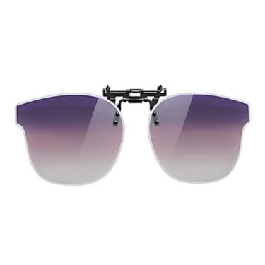 Imagem de UpaClaire Óculos de sol e óculos de sol para dirigir à noite, com clip-on, redução de brilho polarizado, visão de alta definição, Roxa, 2.5*2.1