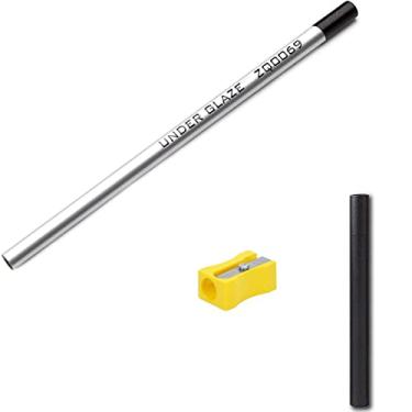 Imagem de Chester's Clay - Esmalte preto de cerâmica para bisque de cerâmica, utensílios verdes e peças secas de osso afia até uma ponta fina, completo com apontador de caixa à prova d'água (pacote com 1)