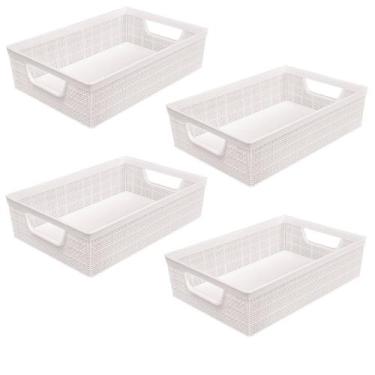 Imagem de Kit 4 Cestos Organizadores Multiuso Decorativo Juta A3 11,5L - Jaguar