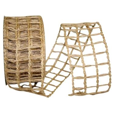 Imagem de Reliant Ribbon 90361W-750-40F Fita de borda com fio de juta Grand Net, 2-1/2 polegadas X 10 jardas, natural