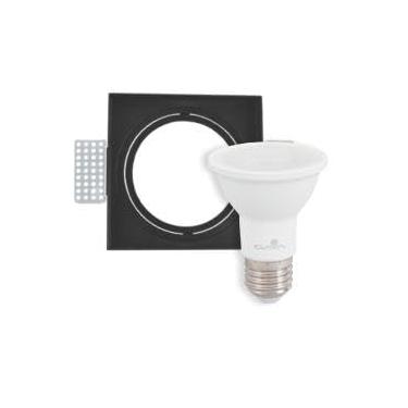 Imagem de Spot Embutir Direcionável Preto Lâmpada Dimerizável 7W 2700K