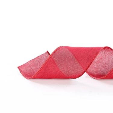 Imagem de Fita Decorativa de Cetim Vermelho - 6,3 cm x 91,4 m - 1 unidade - Crom
