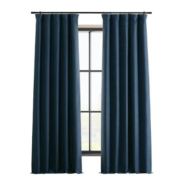 Imagem de HPD Half Price Drapes Cortinas blackout exclusivas para quarto de linho sintético 127 x 213 cm (1 painel), FLCH-FMBO20103-84, Voyager Blue