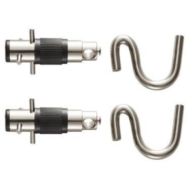 Imagem de Gancho Armador Rede Descanso Dormir Batom Chumbar Niquelado - 1 Par - 